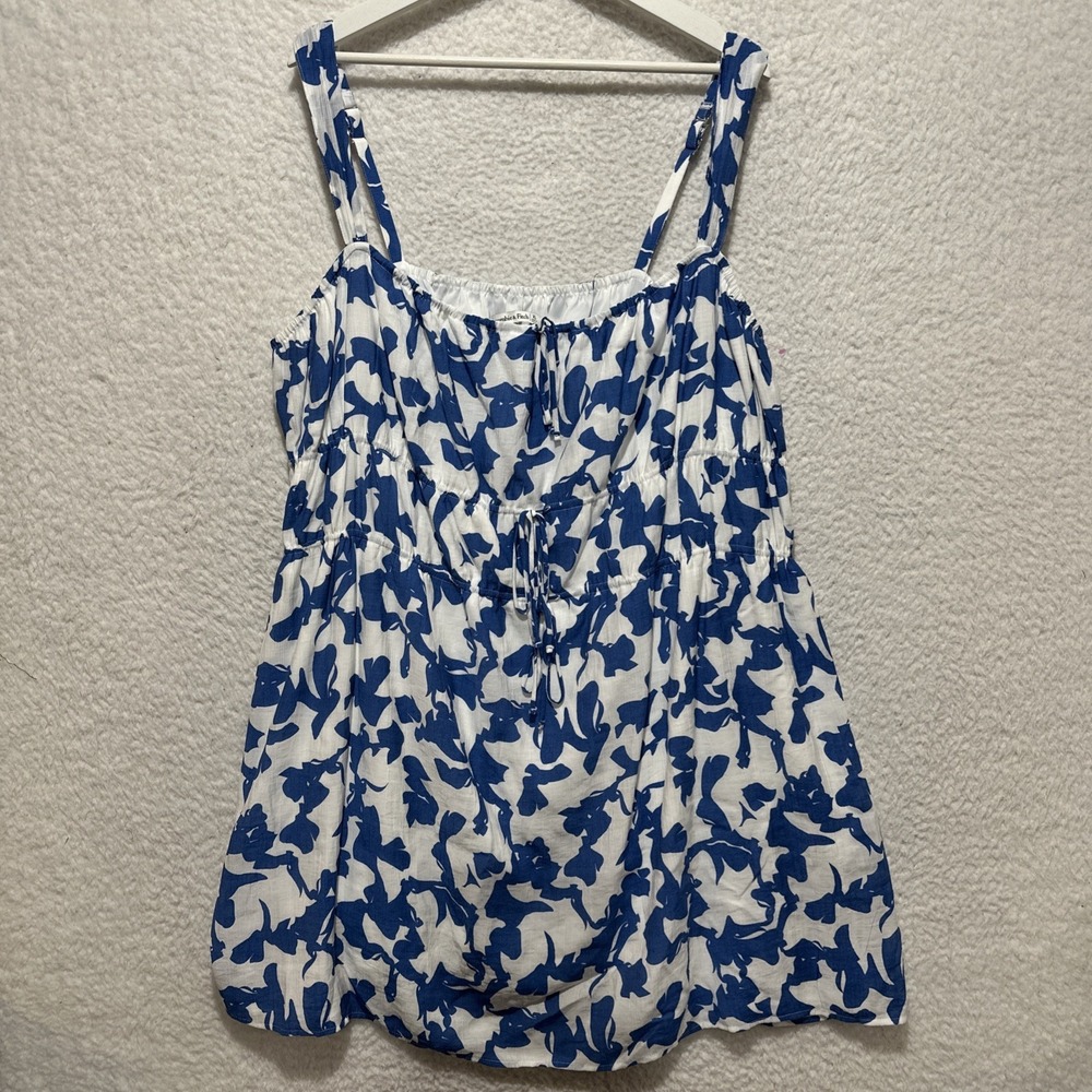 Abercrombie & Fitch Women's Emerson Blue & White Floral Mini Dress Size XL‎
